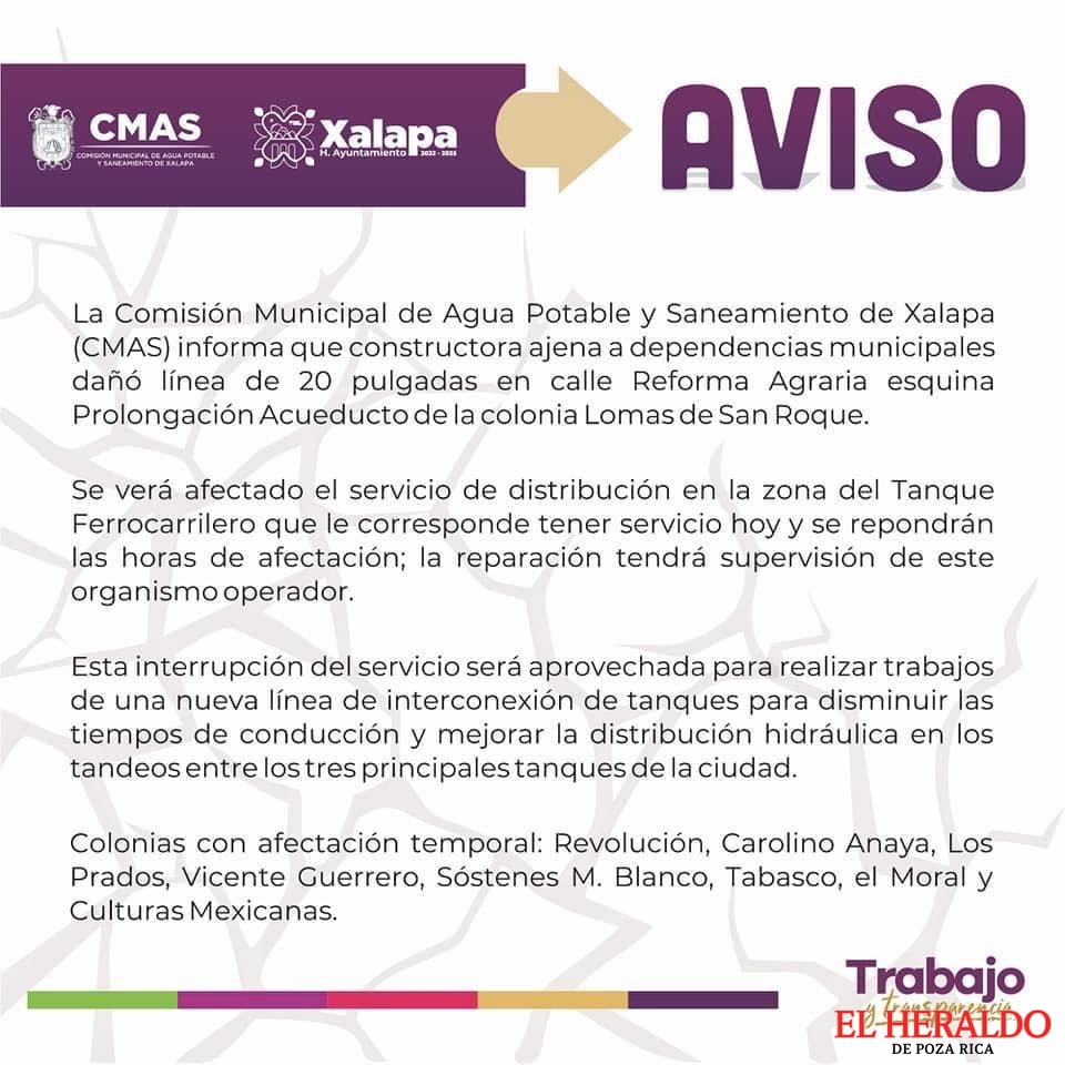 Constructora daña tubería y deja ocho colonias sin agua