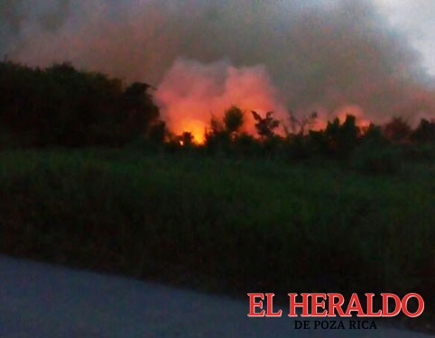 El Heraldo de Poza Rica - Sofocan incendio de pastizal en Casas GEO