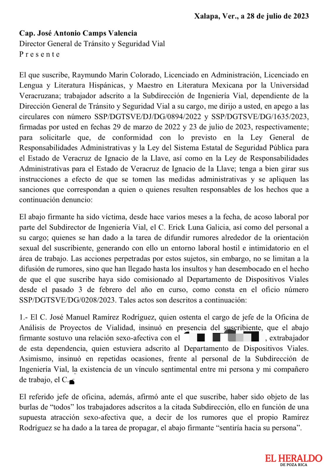 Director de Tránsito ignora