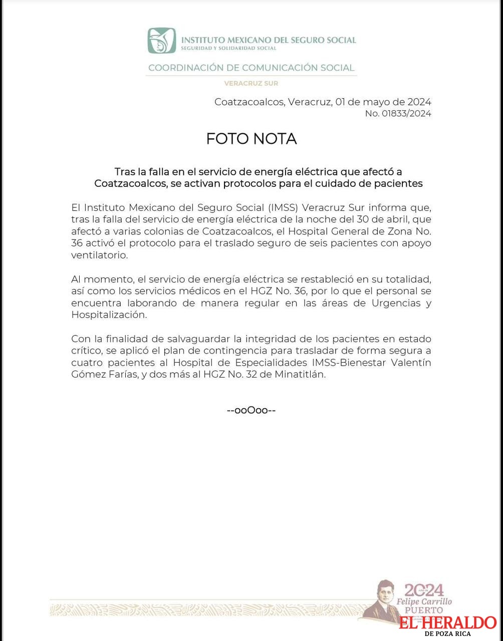 IMSS aclara traslado de seis pacientes 3