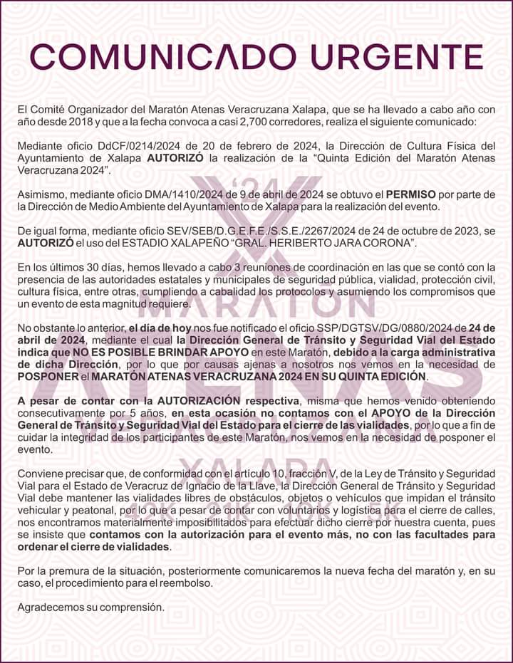 cancelan maraton