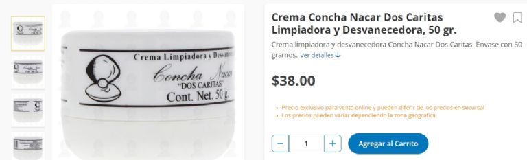 la crema de concha nacar de menos de 40 pesos que quita las manchas del rostro