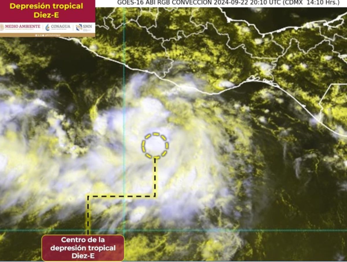 Se forma Depresión Tropical Diez-E