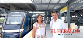 Cuitláhuac y Nahle presumen inauguración de Tren Maya